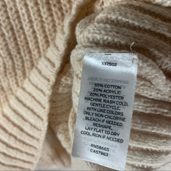 Abound Hooded Back Slit Cotton Blend Cozy Hooded Knit Sweater Cream Size S NWT. - Picture 6 of 9